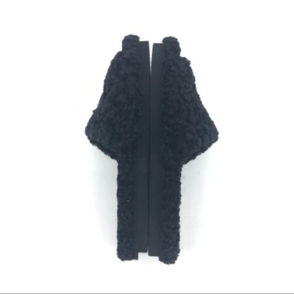 Vince Kalina Black Shearling Slipper Slides Open Toe Size 8 - Picture 4 of 9
